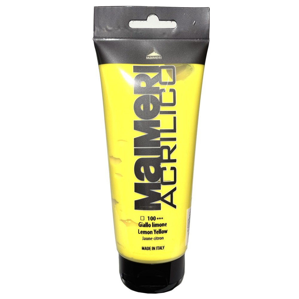 Farba akrylowa Acrilico - Maimeri - 100, Lemon Yellow, 200 ml