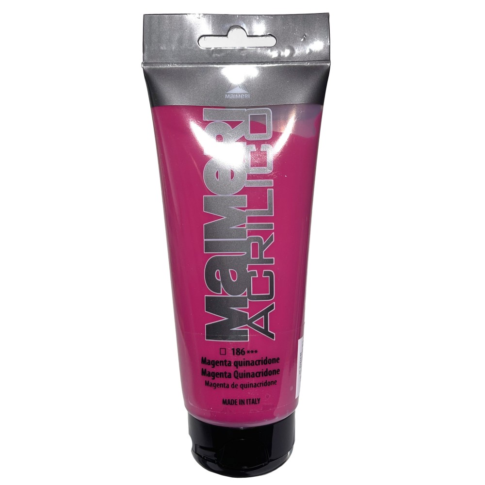 Farba akrylowa Acrilico - Maimeri - 186, Quinacridone Magenta, 200 ml
