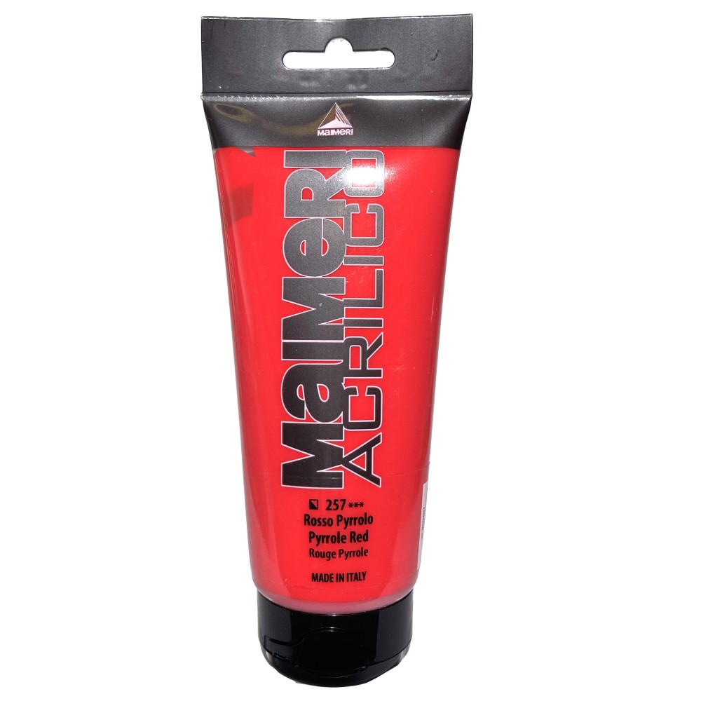 Acrylic paint Acrilico - Maimeri - 257, Pyrrole Red, 200 ml