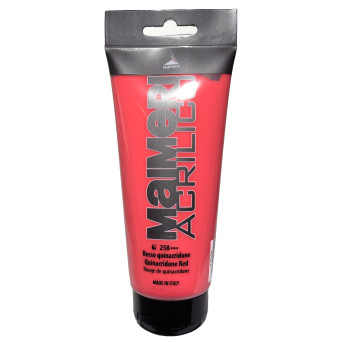 Farba akrylowa Acrilico - Maimeri - 258, Quinacridone Red, 200 ml