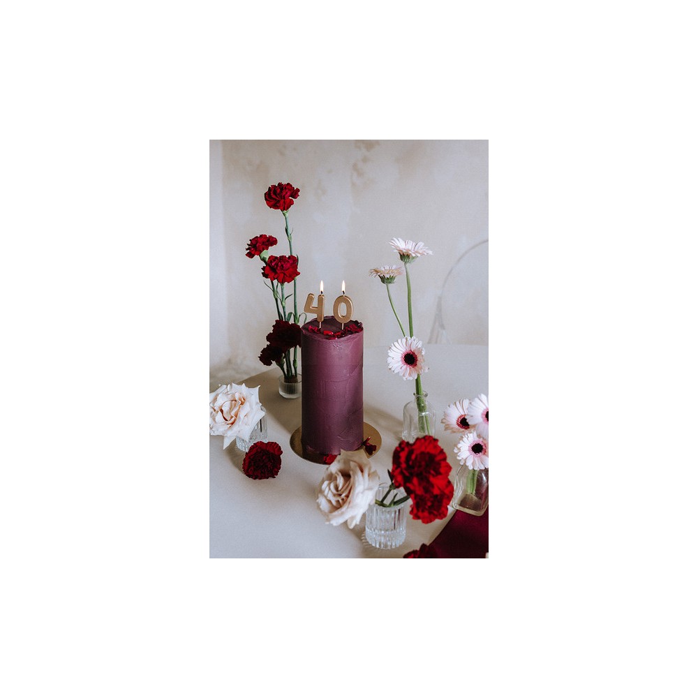Świeczka urodzinowa cyferka 0 - złota, 4,5 cm