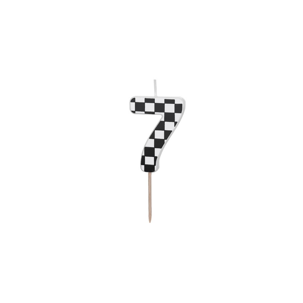 Świeczka urodzinowa cyferka 7 - czarno-biała, 5,5 cm