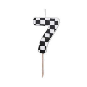 Świeczka urodzinowa cyferka 7 - czarno-biała, 5,5 cm