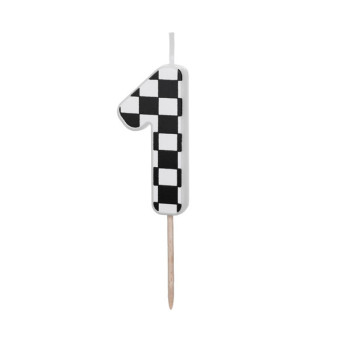 Świeczka urodzinowa cyferka 1 - czarno-biała, 5,5 cm
