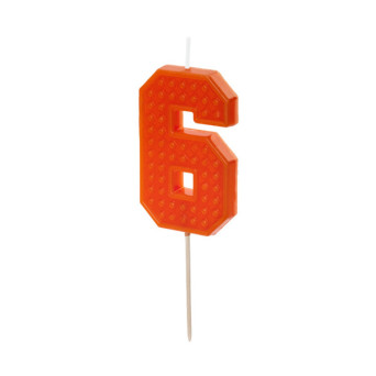 Świeczka urodzinowa cyferka 6 - czerwona, 6 cm
