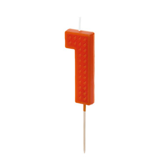 Świeczka urodzinowa cyferka 1 - czerwona, 6 cm