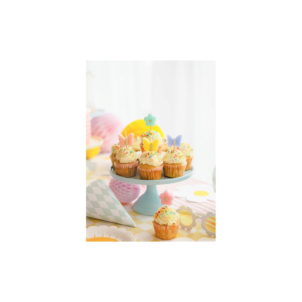 Birthday candles Butterflies and Flowers - 3,5 cm, 5 szt.