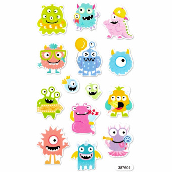 Foam stickers glow in the dark - DpCraft - Monsters, 14 pcs.