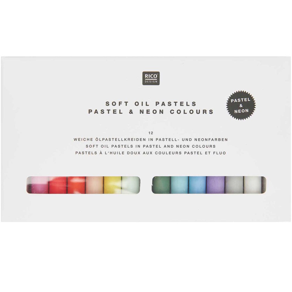 Zestaw pasteli olejnych Neon & Pastel - Rico Design - 12 kolorów