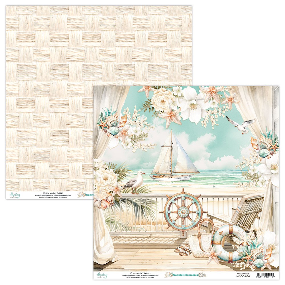 Papier do scrapbookingu 30,5 x 30,5 cm - Mintay - Coastal Memories 04