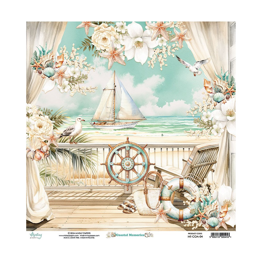 Papier do scrapbookingu 30,5 x 30,5 cm - Mintay - Coastal Memories 04
