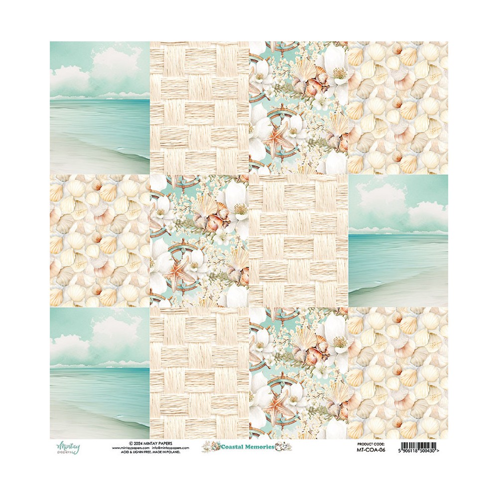 Papier do scrapbookingu 30,5 x 30,5 cm - Mintay - Coastal Memories 06