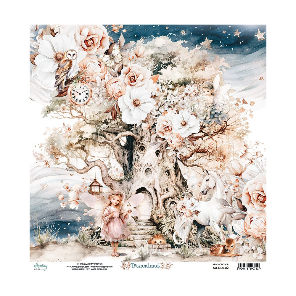 Scrapbooking paper 30,5 x 30,5 cm - Mintay - Dreamland 02