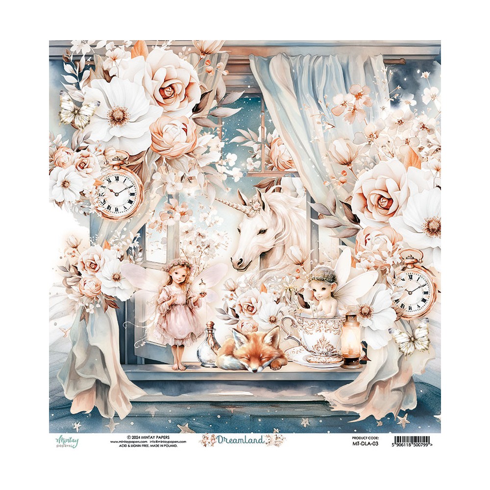 Scrapbooking paper 30,5 x 30,5 cm - Mintay - Dreamland 03