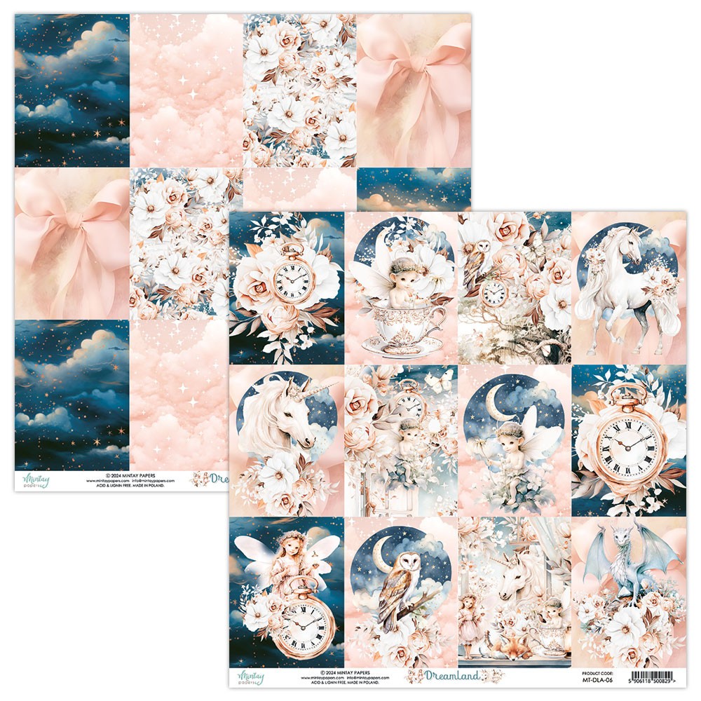 Scrapbooking paper 30,5 x 30,5 cm - Mintay - Dreamland 06