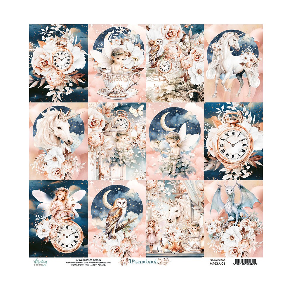 Scrapbooking paper 30,5 x 30,5 cm - Mintay - Dreamland 06