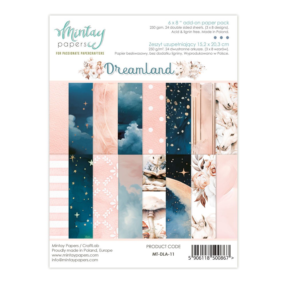 Zeszyt uzupełniający z papierami do scrapbookingu - Mintay - Dreamland