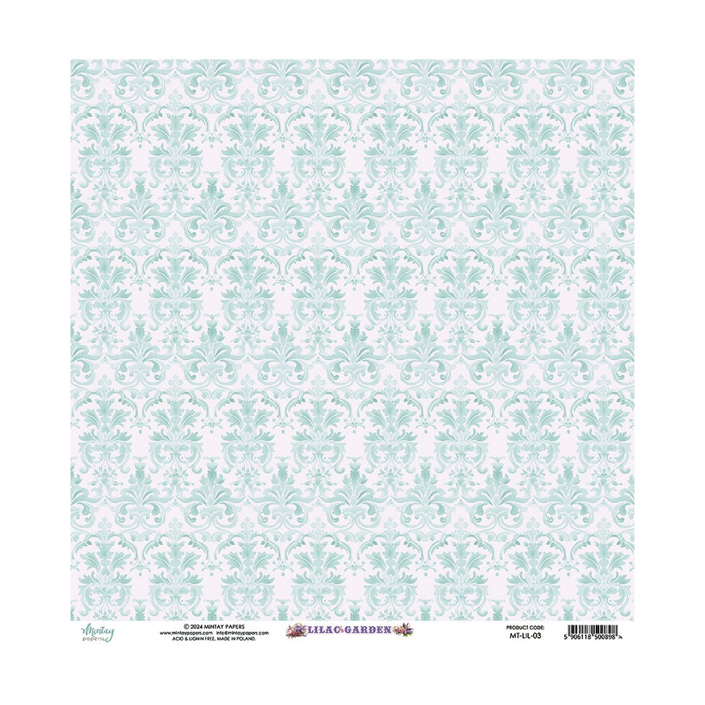 Papier do scrapbookingu 30,5 x 30,5 cm - Mintay - Lilac Garden 03