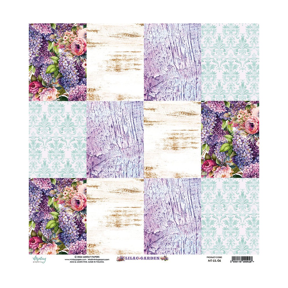 Scrapbooking paper 30,5 x 30,5 cm - Mintay - Lilac Garden 06