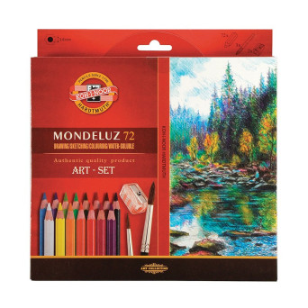 Art set of Aquarell Pencils with brushes - Koh-I-Noor - 72 pcs.