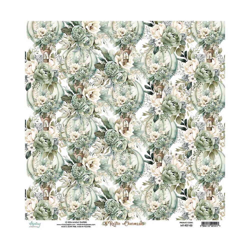 Scrapbooking paper 30,5 x 30,5 cm - Mintay - Rustic Charms 05