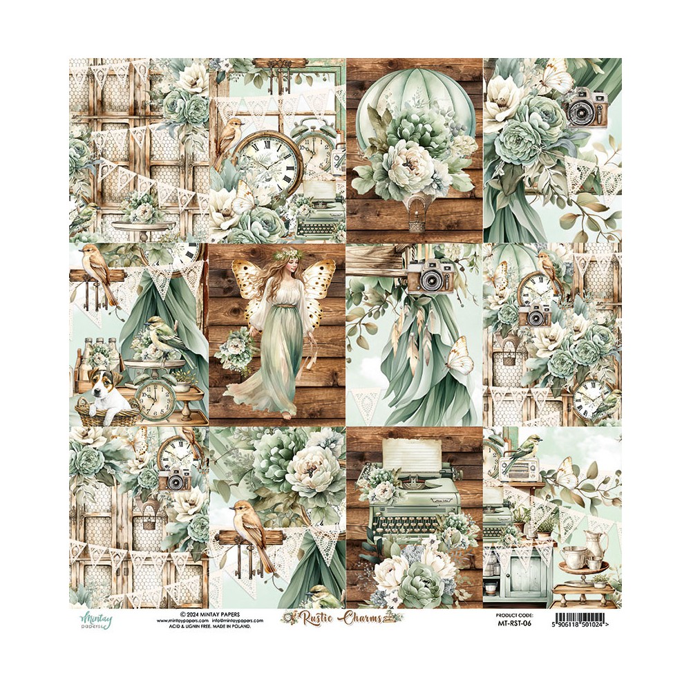 Papier do scrapbookingu 30,5 x 30,5 cm - Mintay - Rustic Charms 06
