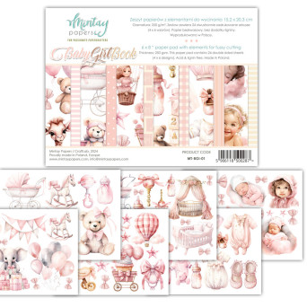 Zestaw papierów do scrapbookingu 15,2 x 20,3 cm - Mintay - Baby Girl Book