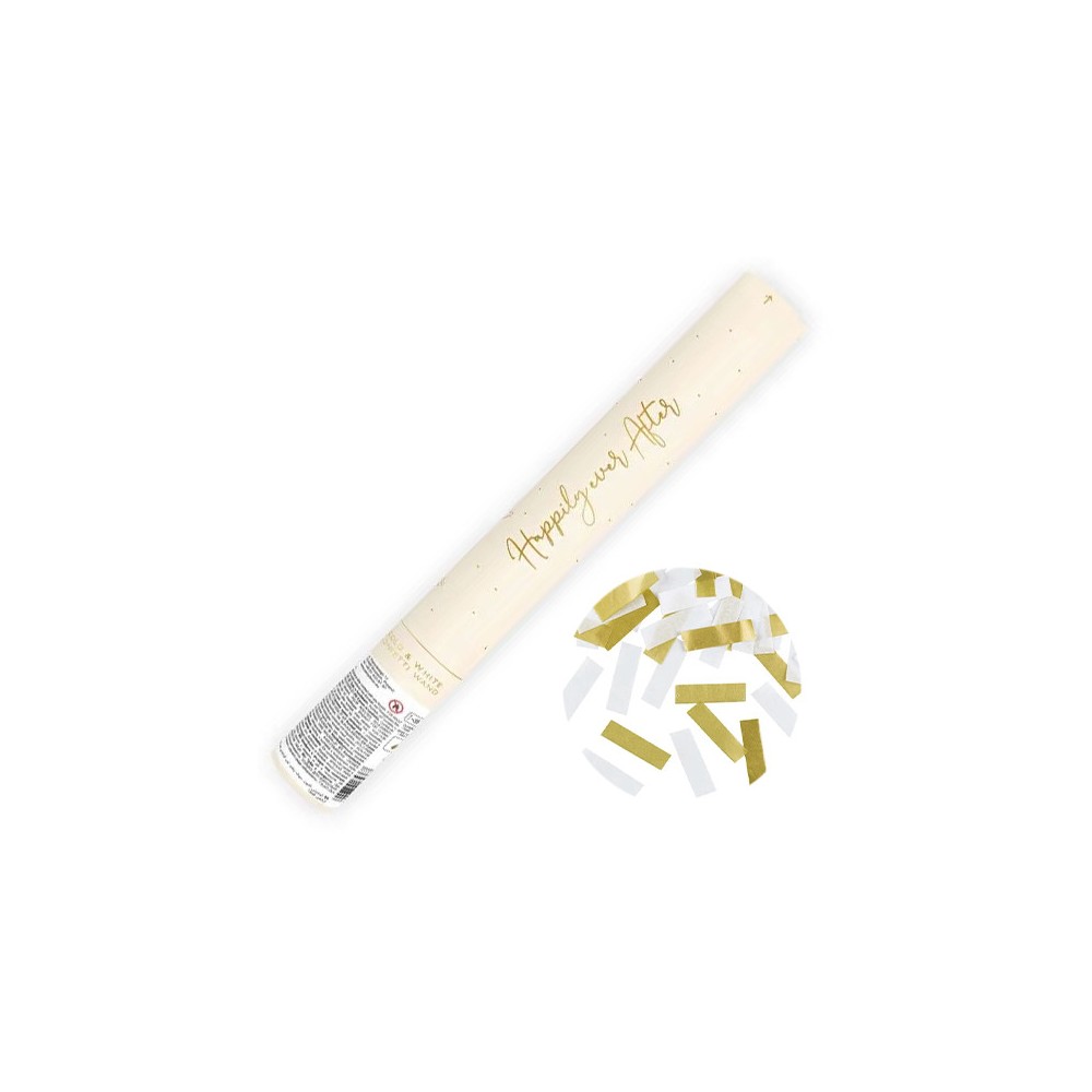 Cannon, rectangles - white and gold, 35 cm