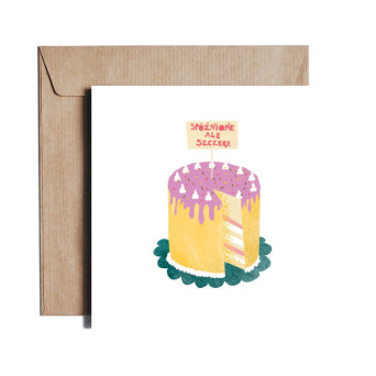 Greeting card - Pieskot - Spóźnione ale szczere, 14,5 x 14,5 cm