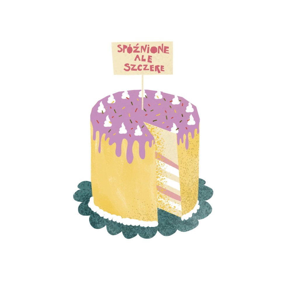 Greeting card - Pieskot - Spóźnione ale szczere, 14,5 x 14,5 cm