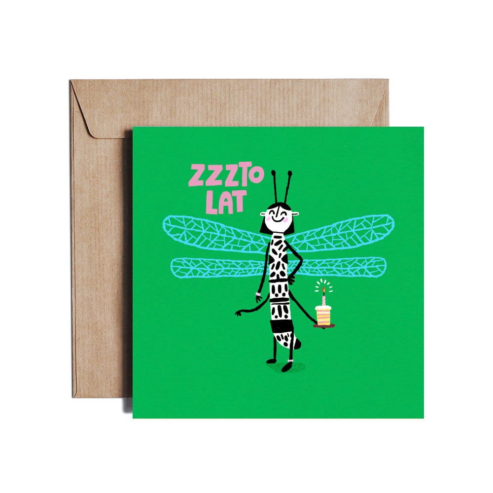 Kartka okolicznościowa - PiesKot - Zzzto lat, 14,5 x 14,5 cm