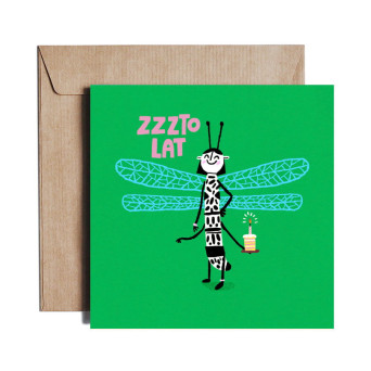 Greeting card - Pieskot - Zzzto lat, 14,5 x 14,5 cm