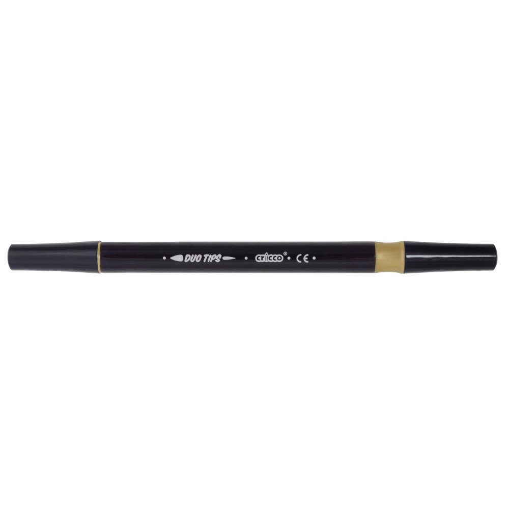 Set of double-sided brush markers - Cricco - metallic, 12 colors