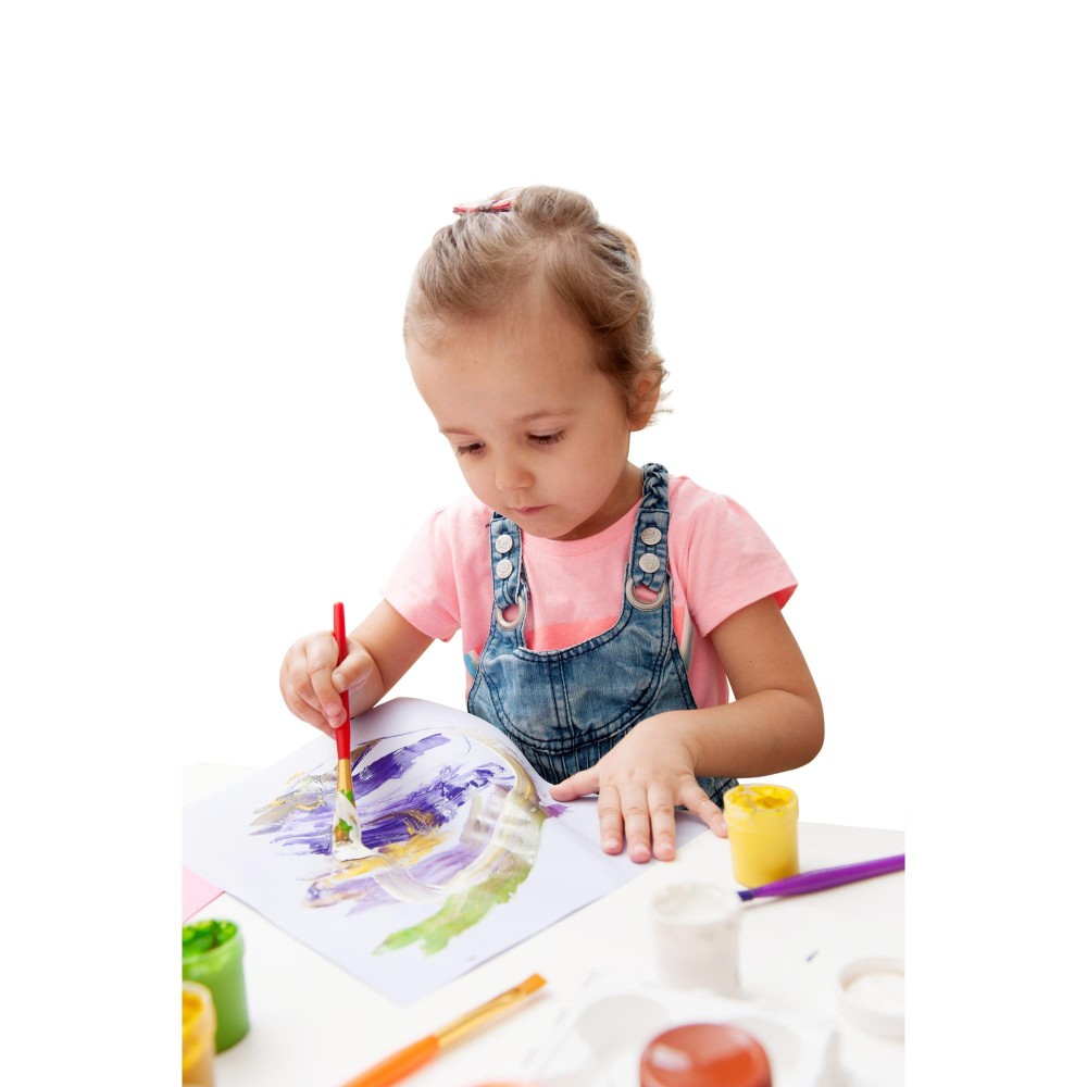 Set of synthetic school brushes for kids - Cricco - 6 pcs.