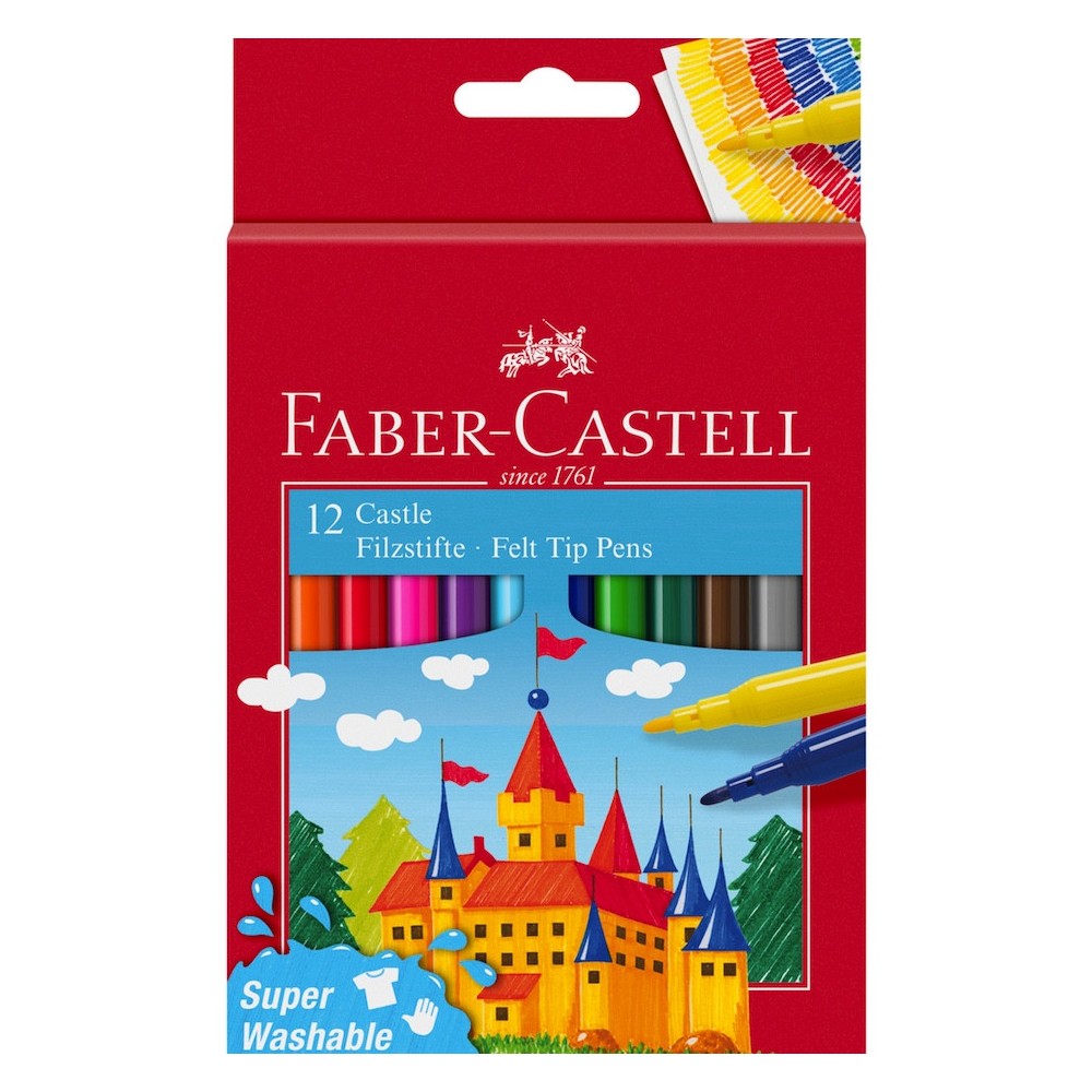 Zestaw flamastrów Zamek - Faber-Castell - 12 kolorów