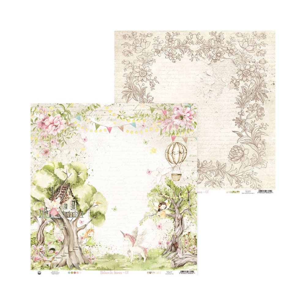 Scrapbooking paper 30,5 x 30,5 cm - Piątek Trzynastego - Believe in Fairies 01