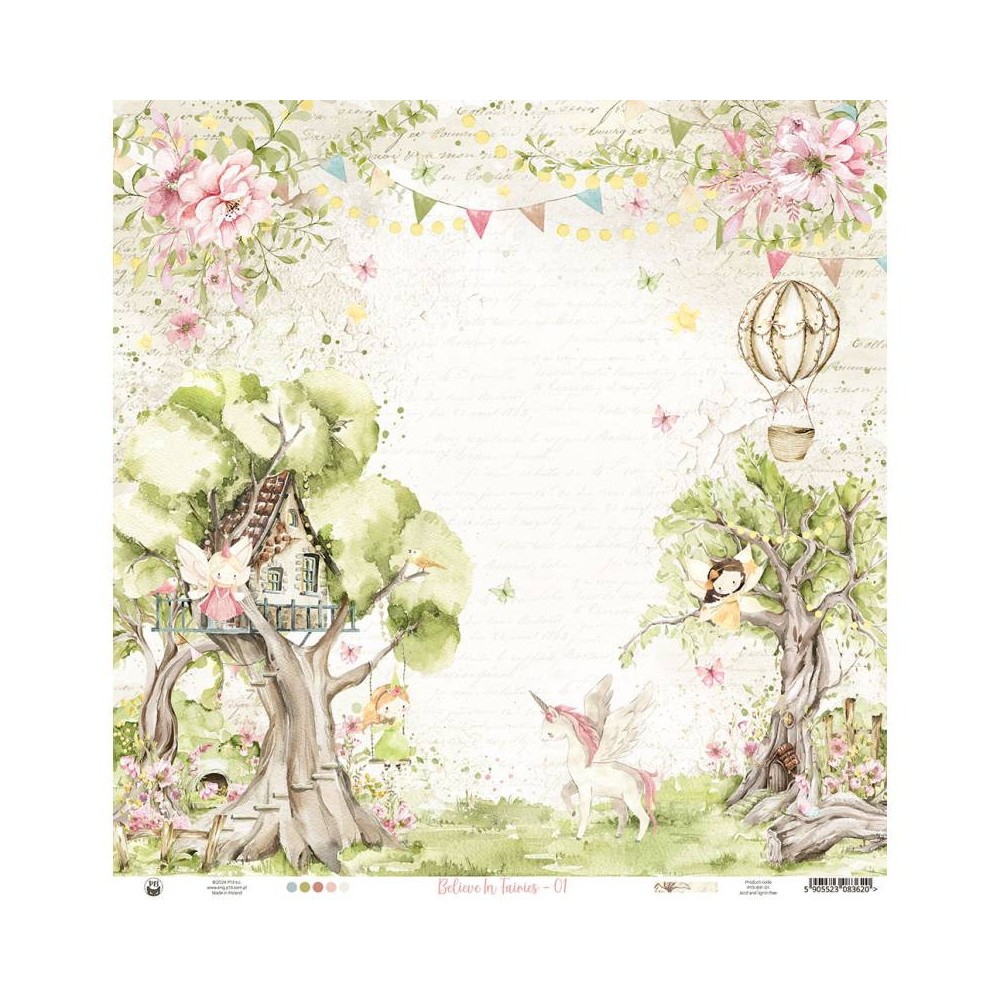 Scrapbooking paper 30,5 x 30,5 cm - Piątek Trzynastego - Believe in Fairies 01