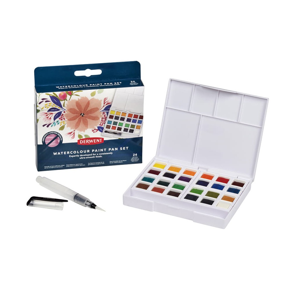 Watercolor Paint Pan Set - Derwent - 24 colors