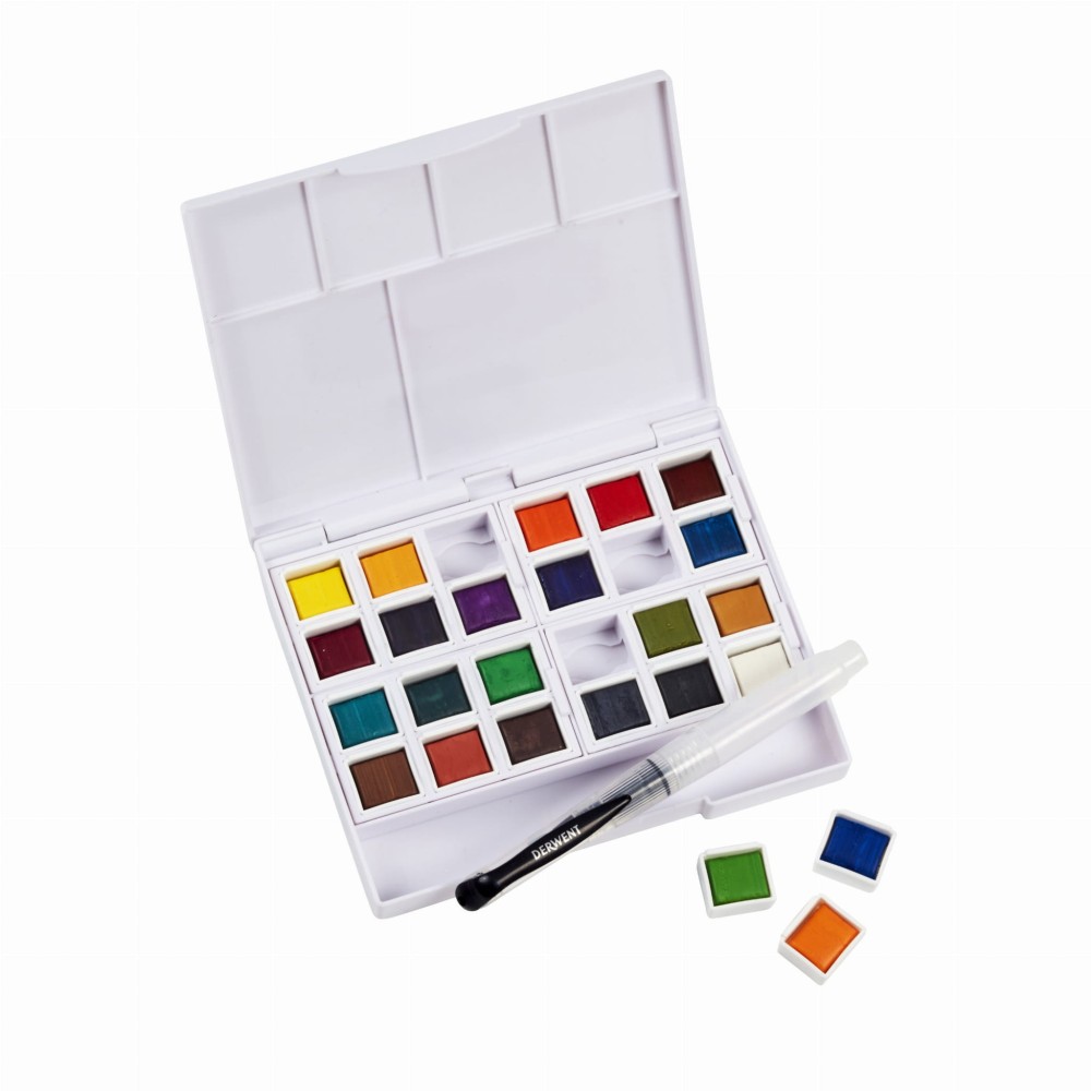 Watercolor Paint Pan Set - Derwent - 24 colors