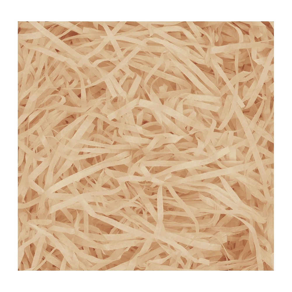 Gift filler, paper hay, stripes - kraft, 100 g