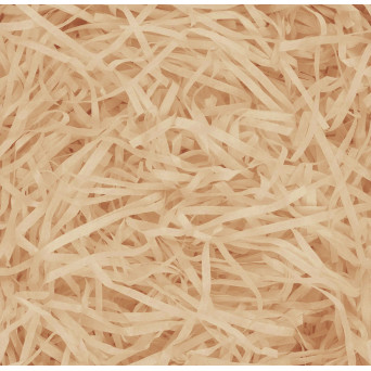 Gift filler, paper hay, stripes - kraft, 100 g