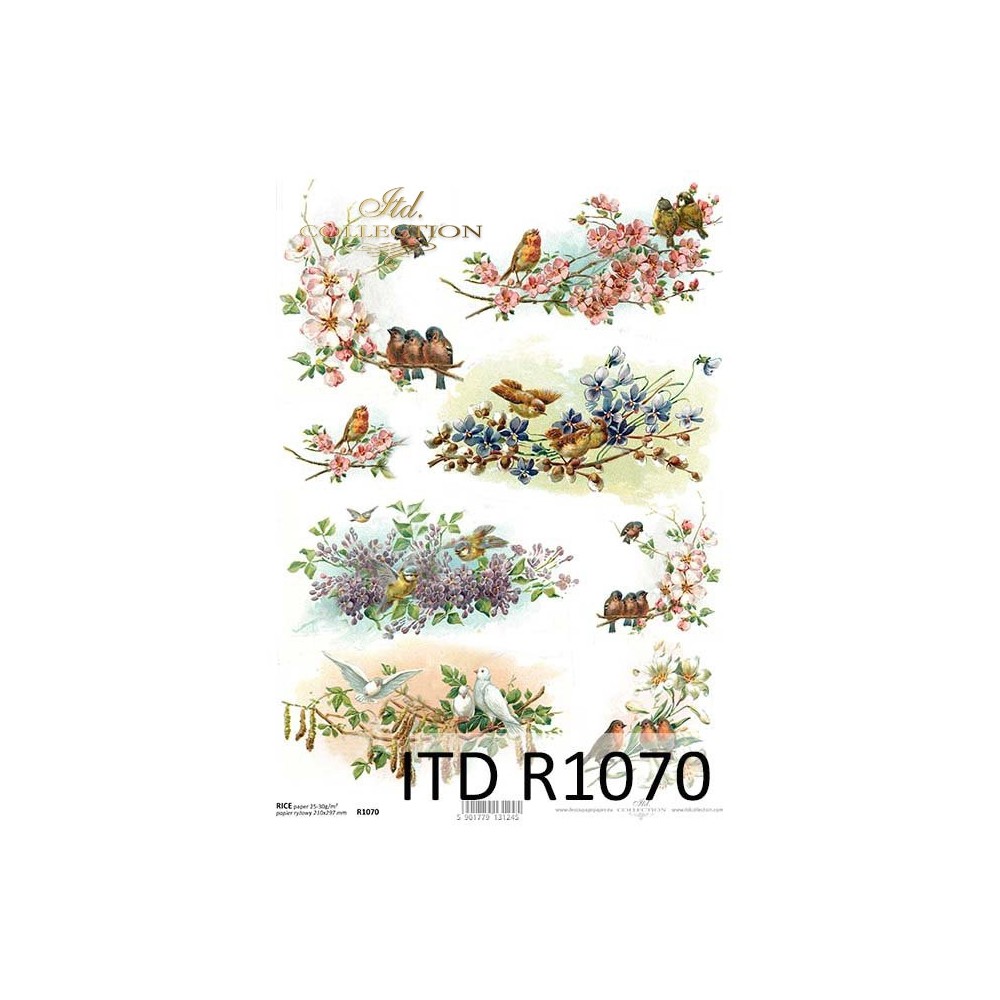 Papier do decoupage A4 - ITD Collection - ryżowy, R1070