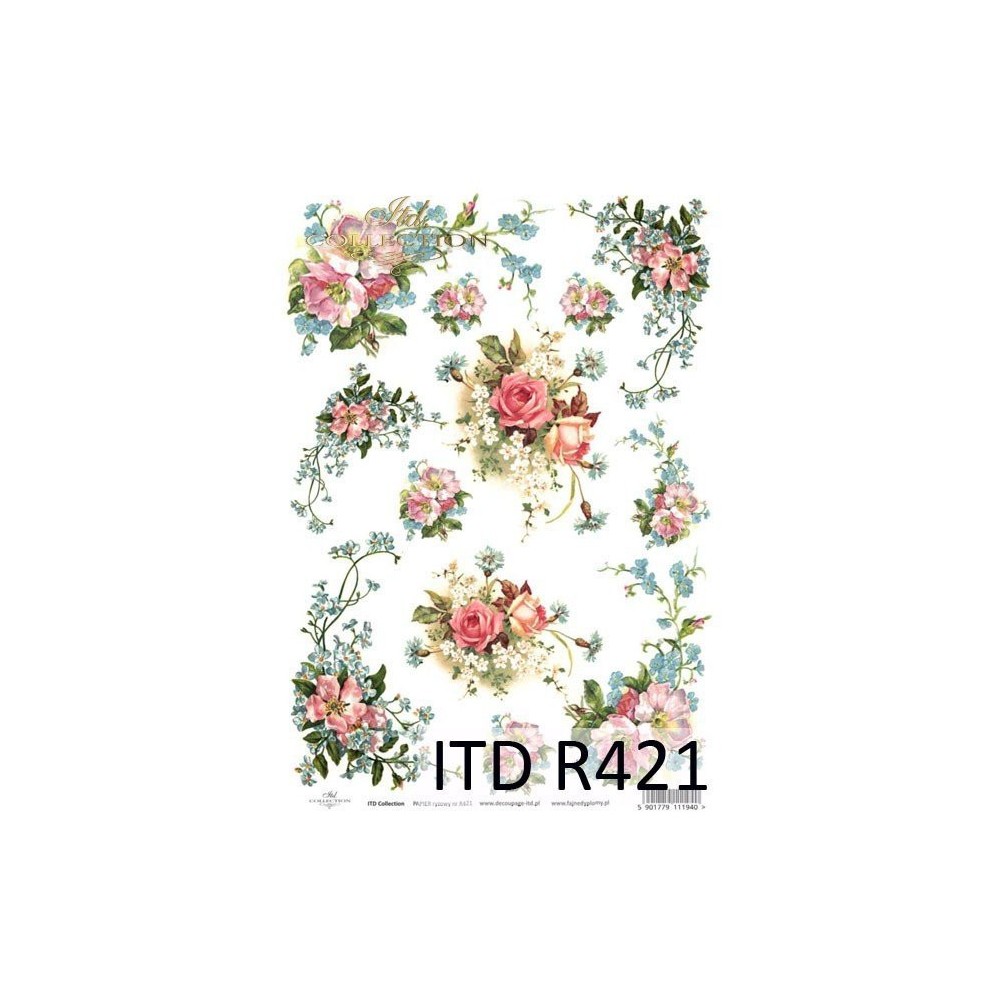 Decoupage paper A4 - ITD Collection - rice, R0421