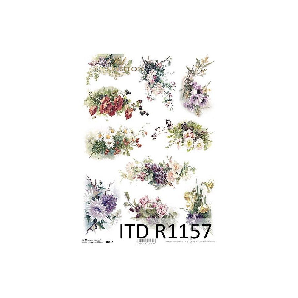 Papier do decoupage A4 - ITD Collection - ryżowy, R1157