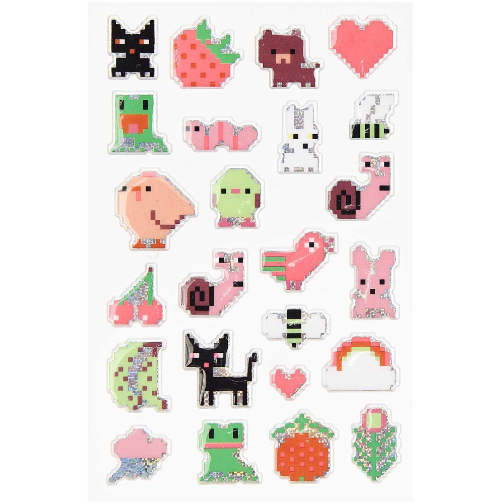 Puffy stickers Futschikato - Paper Poetry - Pixels, 24 pcs.