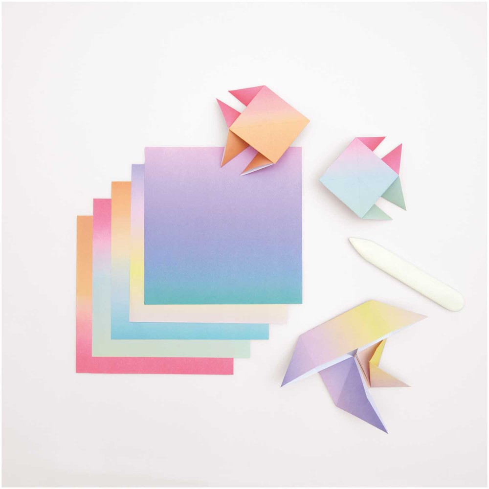 Papier origami Linear Gradient - Paper Poetry - 15 x 15 cm, 100 ark.