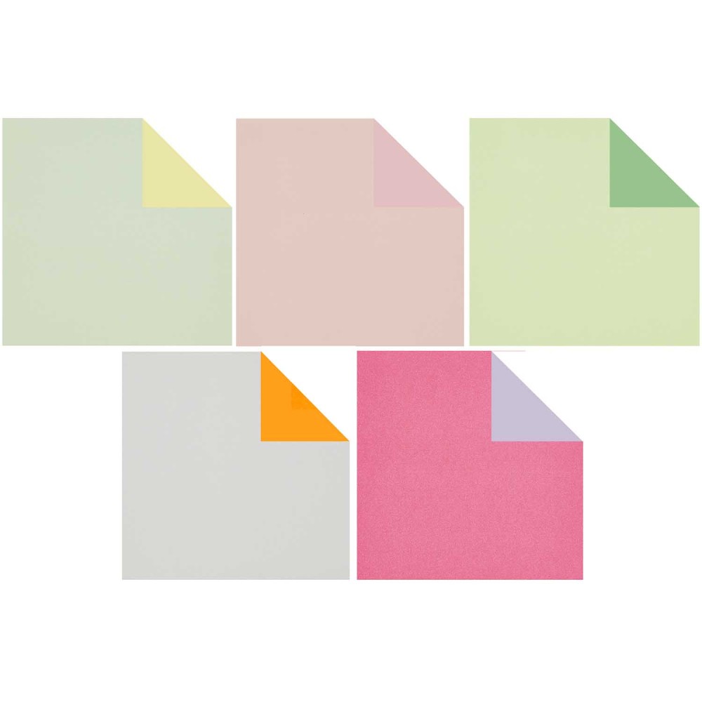 Papier origami Duo Color Pastel - Paper Poetry - 15 x 15 cm, 100 ark.