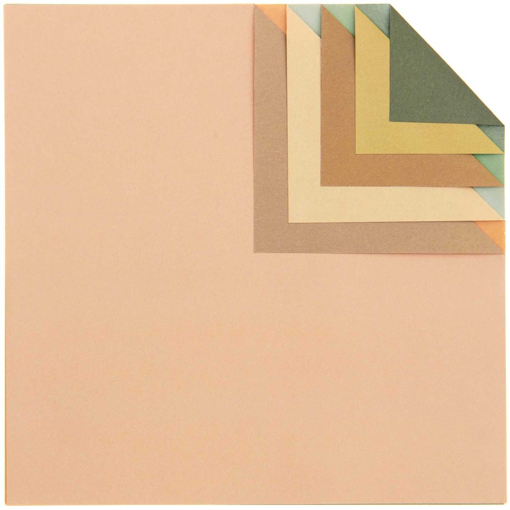 Origami paper Duo Color Earthy - Paper Poetry - 15 x 15 cm, 100 sheets