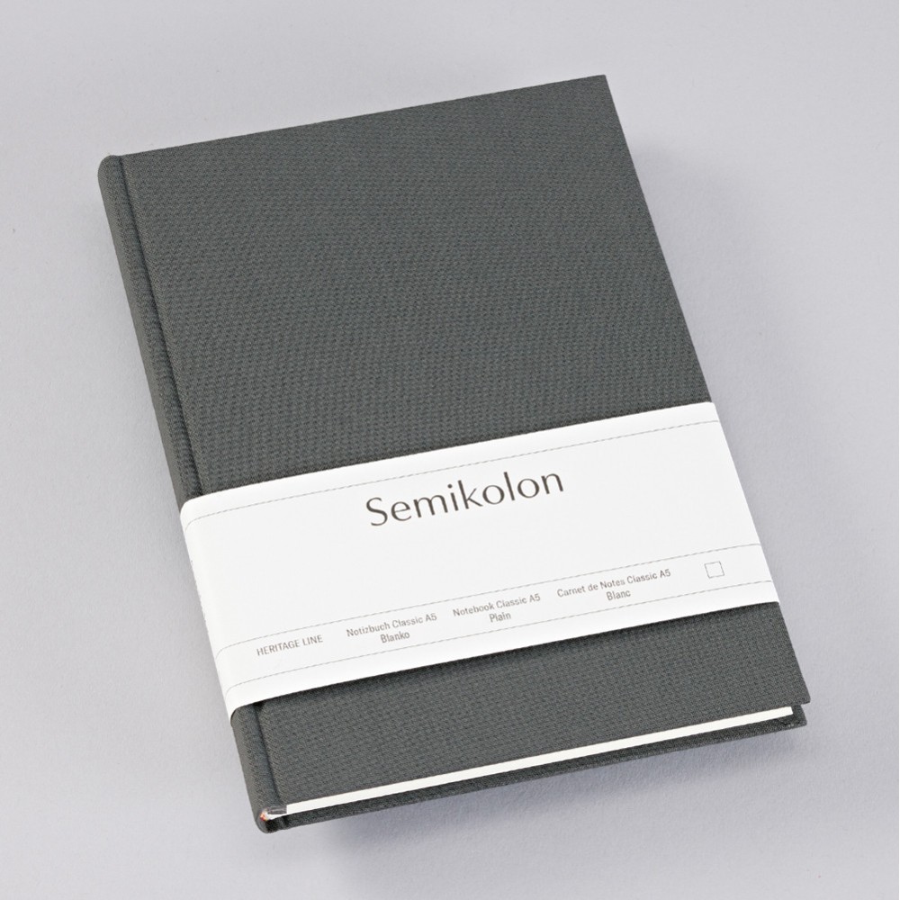 Notebook Classic A5 - Semikolon - Lava Stone, plain, 176 pages