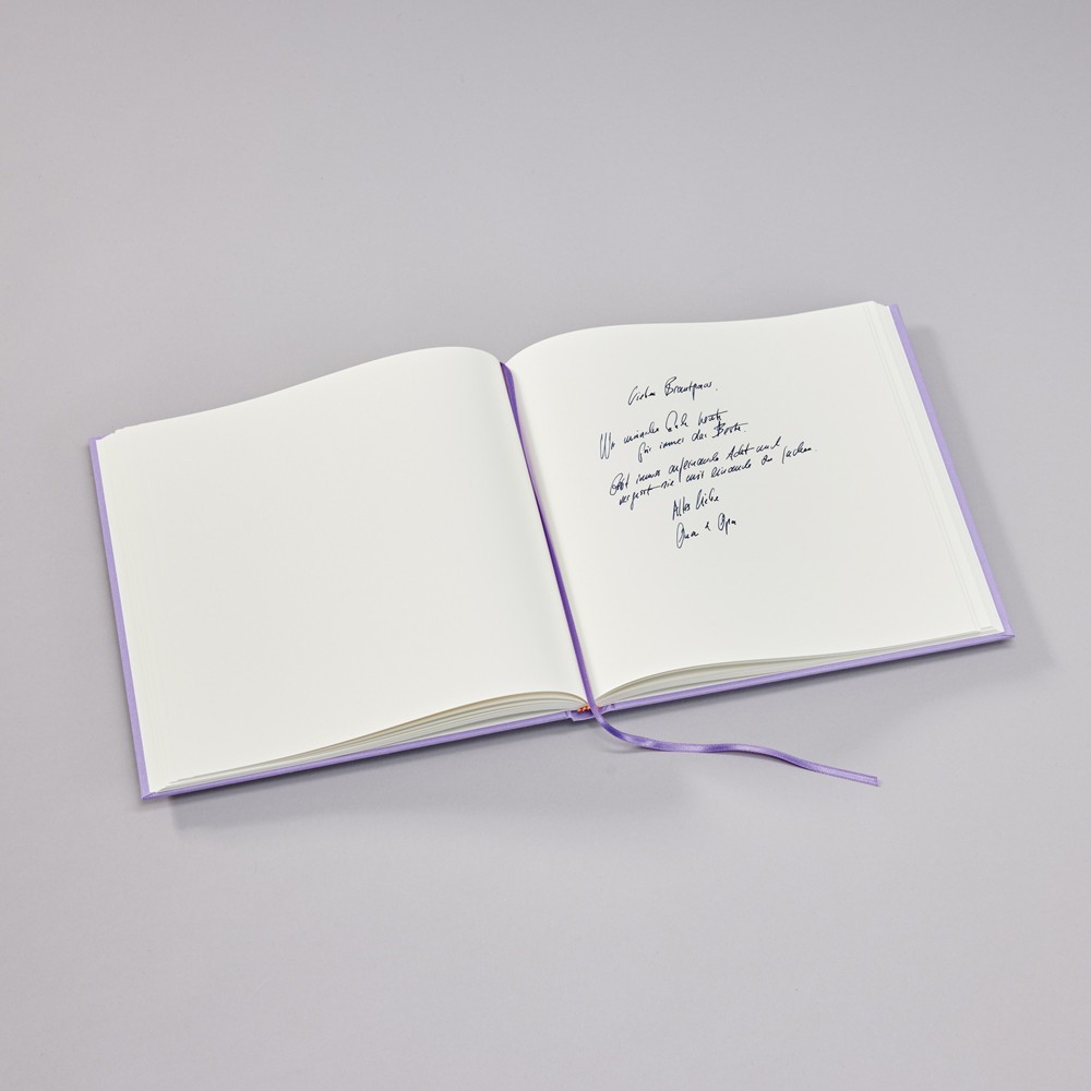 Guest book Slim Heritage Line - Semikolon - Lilac Silk, 100 pages